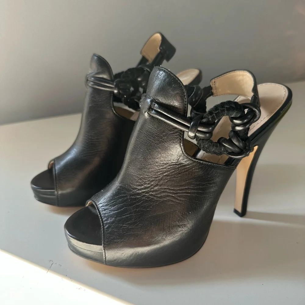 Calvin Klein Black Peep-toe High Heel Juliana 6.5 - Picture 7 of 8